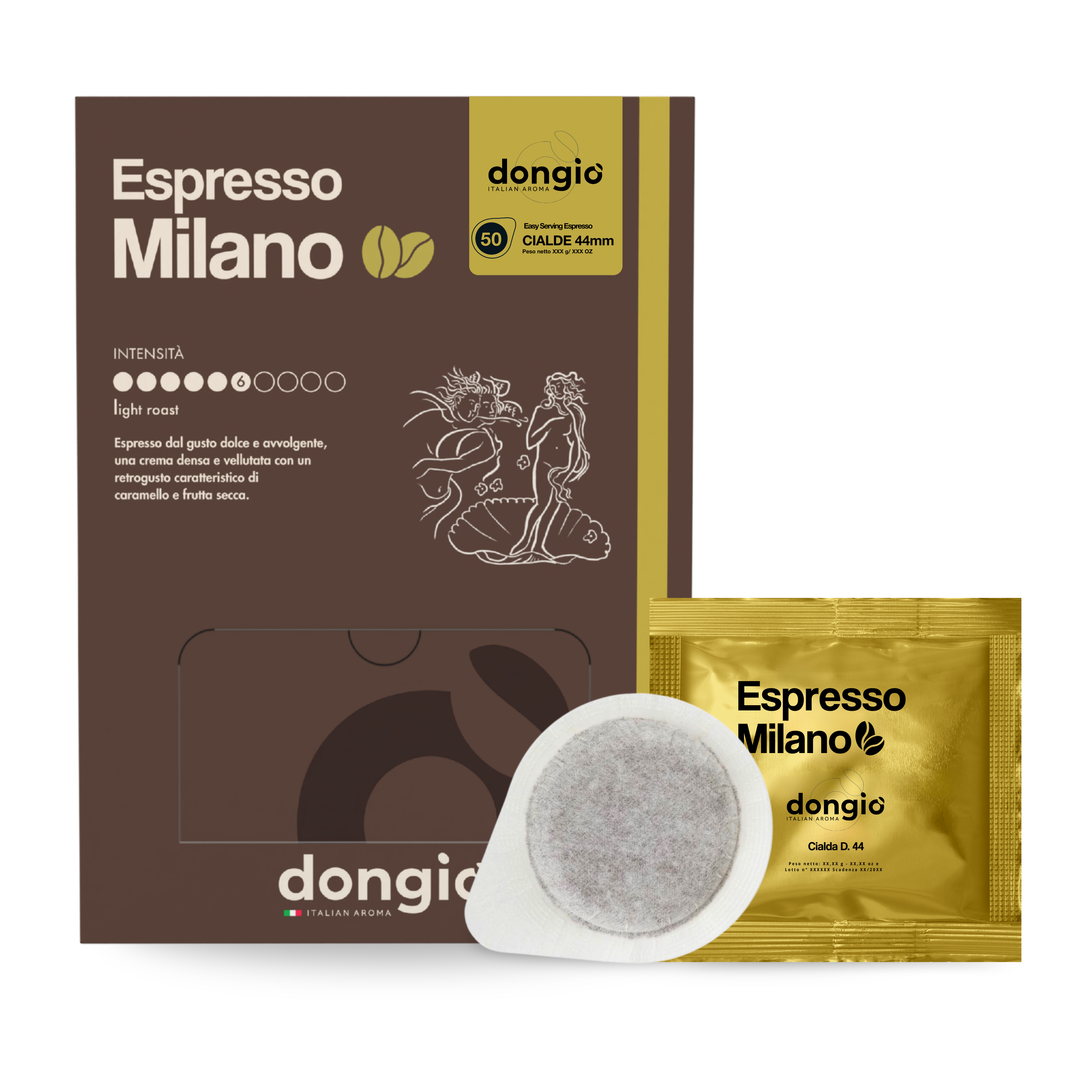 Espresso Milano -- 50 ESE Pods 44mm