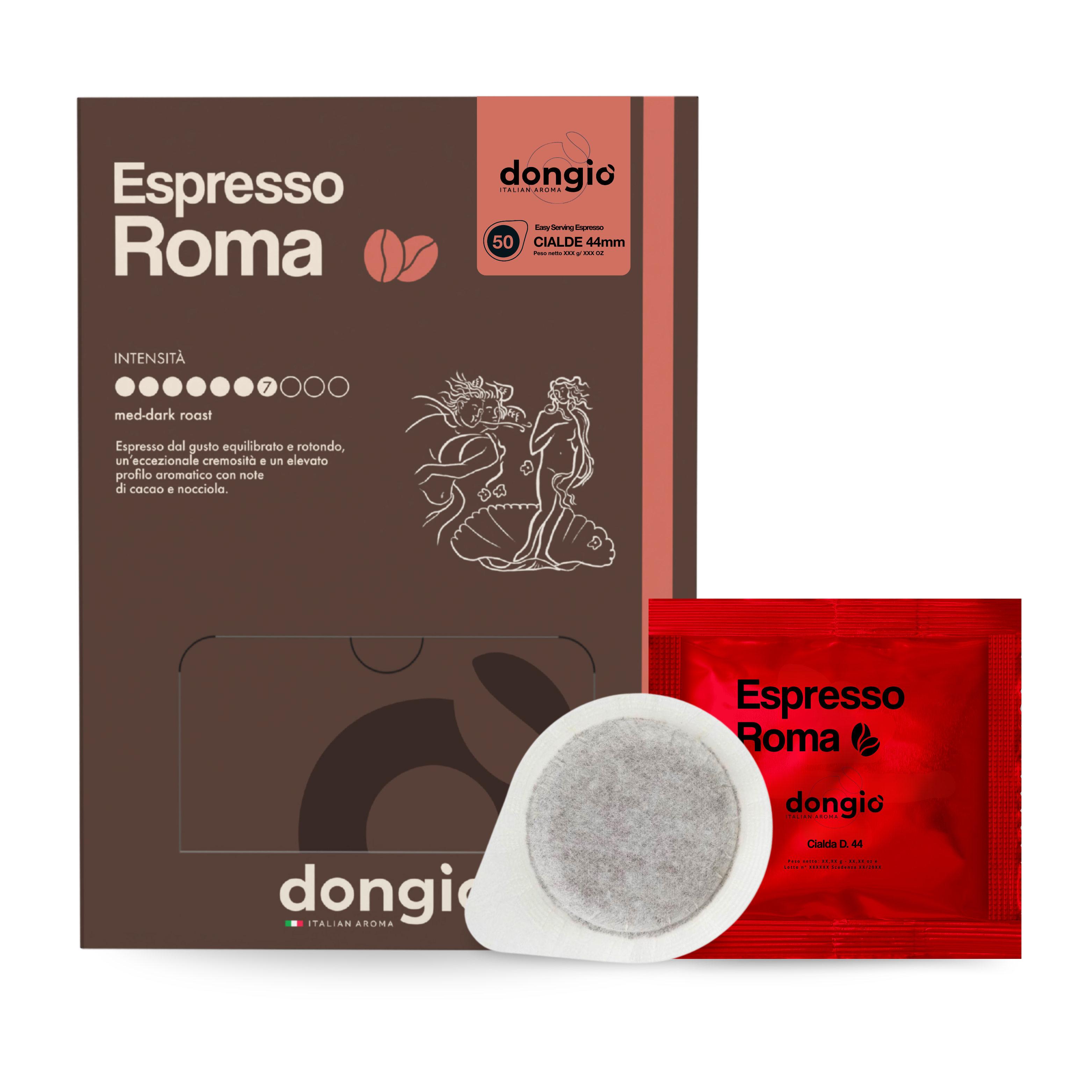 Espresso Roma -- 50 ESE Pods 44mm