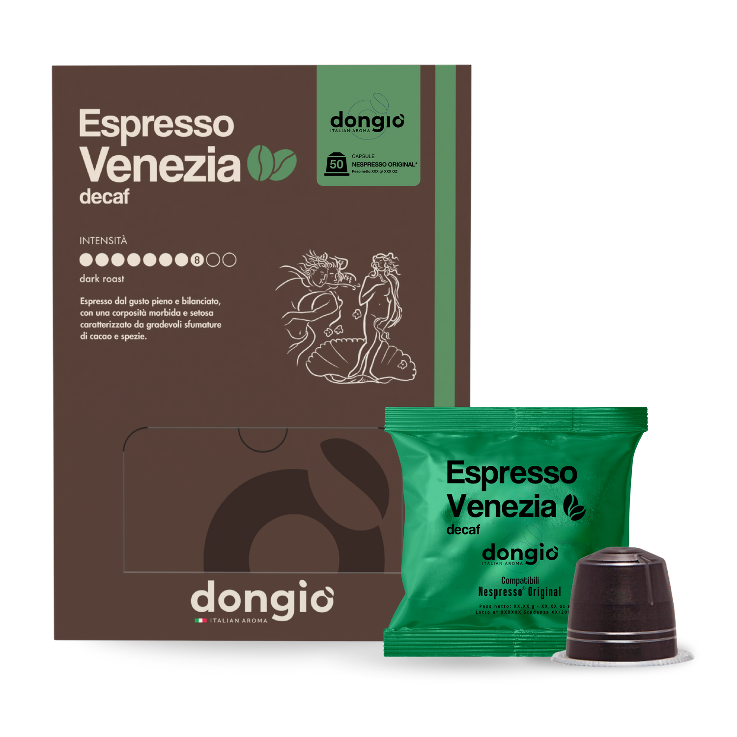 Espresso Venezia (decaf) -- 50 Nespresso Original compatible capsules