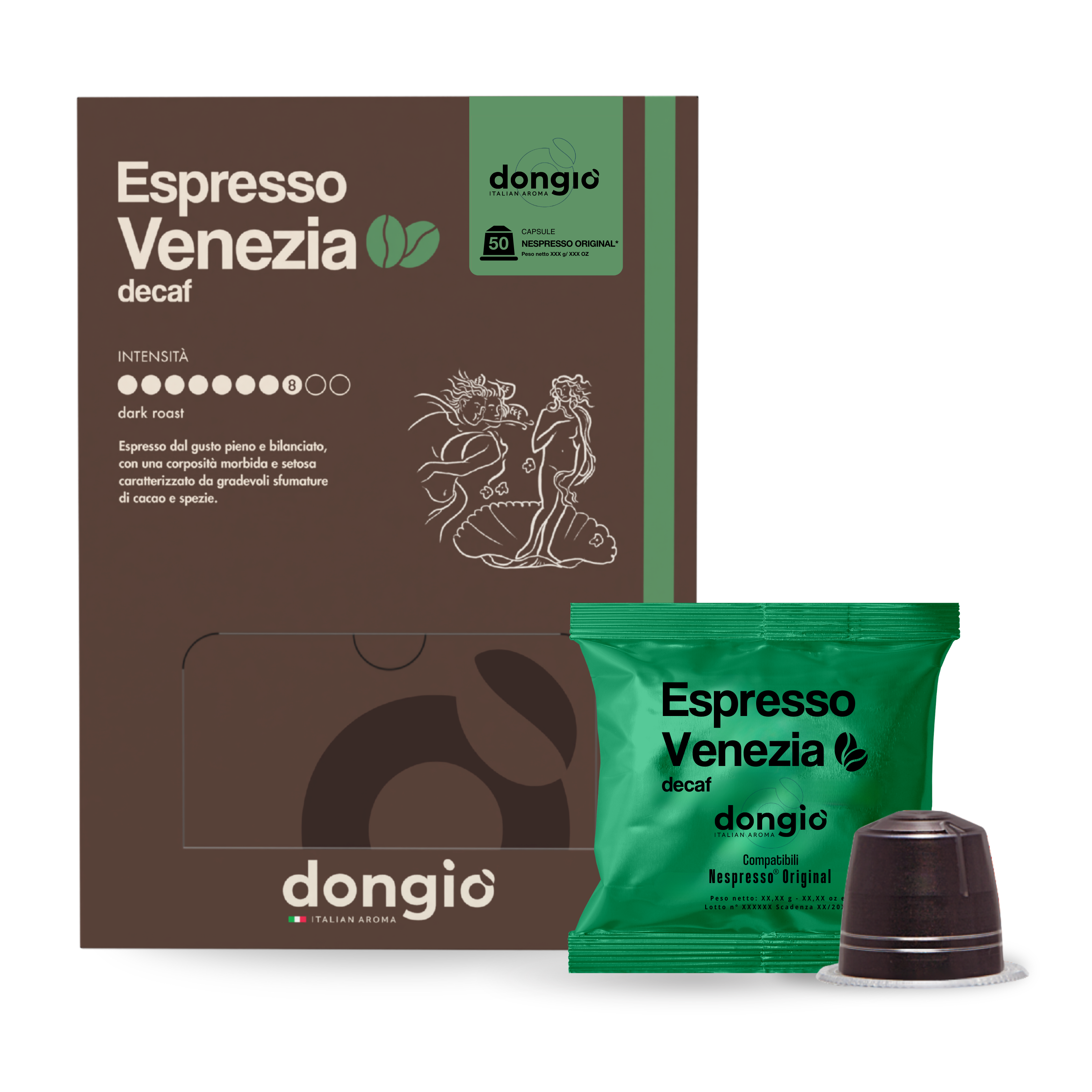 Espresso Venezia (decaf) -- 50 Nespresso Original compatible capsules