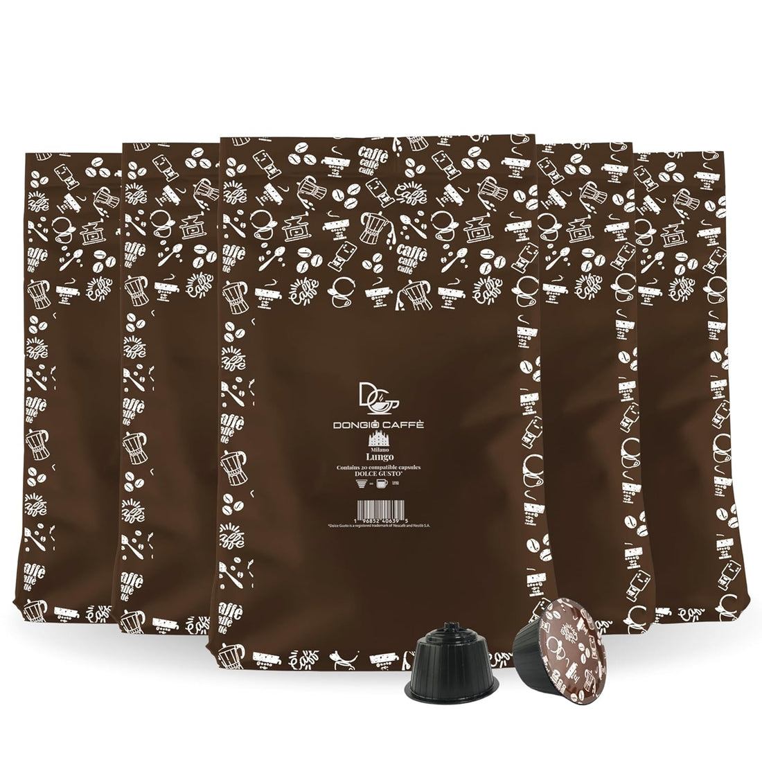 Dongio Caffe Milano Lungo Capsules Compatible with Dolce Gusto
