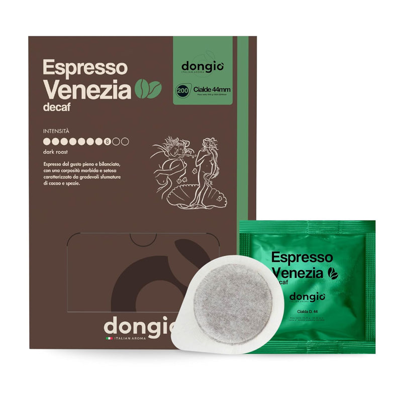 Dongio Caffe Venezia Decaf ESE 44mm Coffee Pods – 200 Count