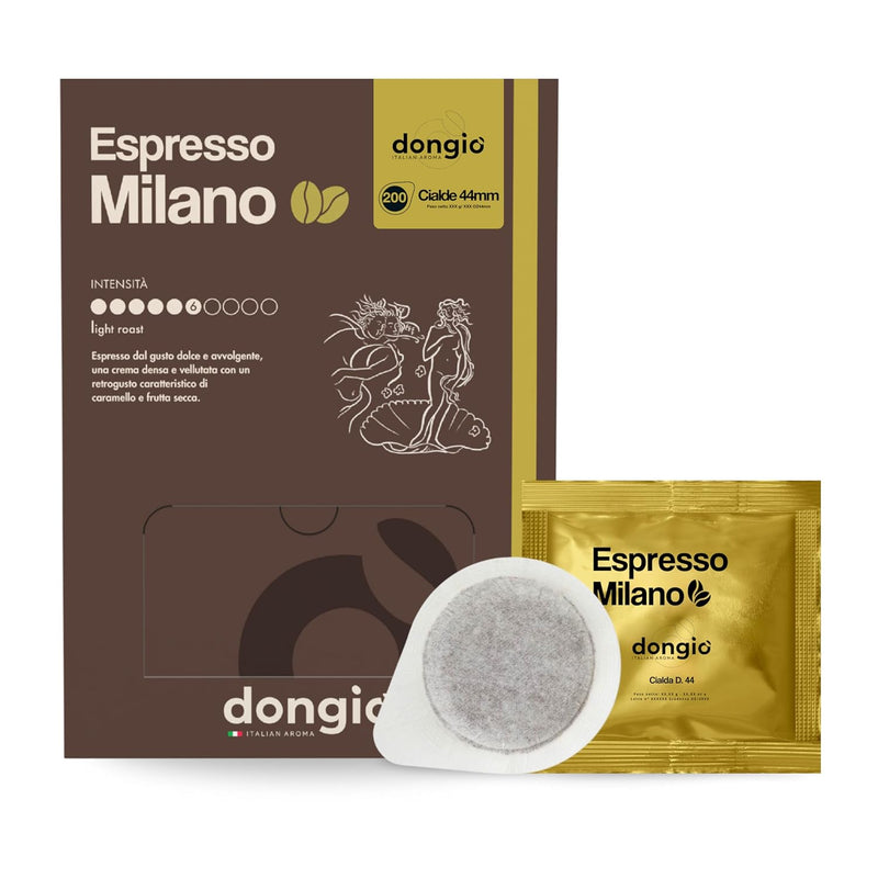 Dongio Caffe Milano Light Roast ESE 44mm Coffee Pods – 200 Count